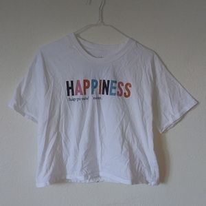 Super cute white crop top with wording